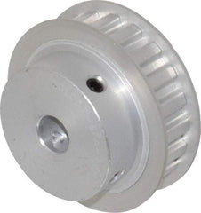 Power Drive - 20 Tooth, 1/2" Inside x 2.357" Outside Diam, Hub & Flange Timing Belt Pulley - 1/2" Belt Width, 2.387" Pitch Diam, 0.719" Face Width, Aluminum - Exact Tool & Supply