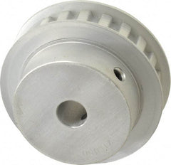 Power Drive - 21 Tooth, 1/2" Inside x 2.477" Outside Diam, Hub & Flange Timing Belt Pulley - 1/2" Belt Width, 2.507" Pitch Diam, 3/4" Face Width, Aluminum - Exact Tool & Supply
