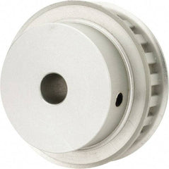 Power Drive - 21 Tooth, 1/2" Inside x 2.477" Outside Diam, Hub & Flange Timing Belt Pulley - 3/4" Belt Width, 2.507" Pitch Diam, 1" Face Width, Aluminum - Exact Tool & Supply