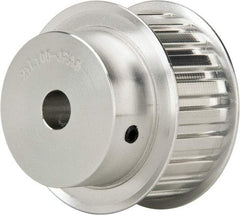 Power Drive - 21 Tooth, 1/2" Inside x 2.477" Outside Diam, Hub & Flange Timing Belt Pulley - 1" Belt Width, 2.507" Pitch Diam, 1-1/4" Face Width, Aluminum - Exact Tool & Supply