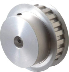 Power Drive - 22 Tooth, 1/2" Inside x 2.596" Outside Diam, Hub & Flange Timing Belt Pulley - 1/2" Belt Width, 2.626" Pitch Diam, 3/4" Face Width, Aluminum - Exact Tool & Supply