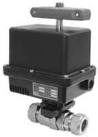 Gemini Valve - 1/4" Pipe, 1,000 psi WOG Rating Stainless Steel Electric Actuated Ball Valve - Reinforced PTFE Seal, Full Port - Exact Tool & Supply