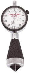 Starrett - 1/8 to 1/2", 90 to 127° Included Angle, External Chamfer Gage - White Hardened Tool Steel (Plunger), 3 Blade Plunger - Exact Tool & Supply