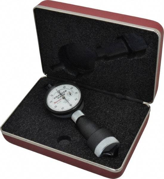 Starrett - 0 to 1", 90 to 127° Included Angle, Internal Chamfer Gage - White Hardened Tool Steel (Plunger), 3 Blade Plunger - Exact Tool & Supply