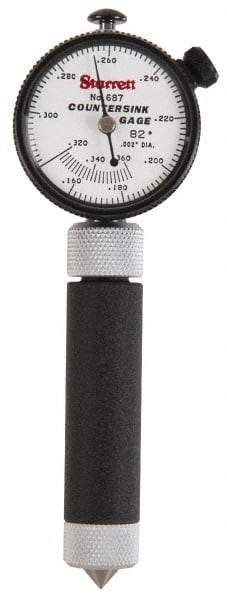 Starrett - 0.16 to 0.36" 82° Countersink Gage - White Dial Face - Exact Tool & Supply