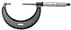 Starrett - 1-1/2 to 3-1/2" Range, 0.0001" Graduation, Mechanical Outside Micrometer - Ratchet Stop Thimble, 2-5/8" Throat Depth, Accurate to 0.0001" - Exact Tool & Supply