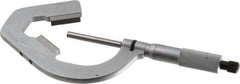 Starrett - 1 to 2 Inch Measurement, 0.0001 Inch Graduation, 3 Flutes Measured, Ratchet Stop Thimble, Mechanical V Anvil Micrometer - Satin Chrome Finish, Carbide - Exact Tool & Supply