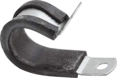 Made in USA - 3/4" Pipe, 3/4" Rod, Cushion Clamp - Gray & Black, Galvanized Steel & EPDM Cushion - Exact Tool & Supply