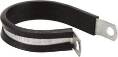Made in USA - 1-3/4" Pipe, 1-3/4" Rod, Cushion Clamp - Gray & Black, Galvanized Steel & EPDM Cushion - Exact Tool & Supply