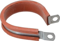 Made in USA - 1-3/4" Pipe, 1-3/4" Rod, Cushion Clamp - Gray & Red, Galvanized Steel & Silcone Cushion - Exact Tool & Supply