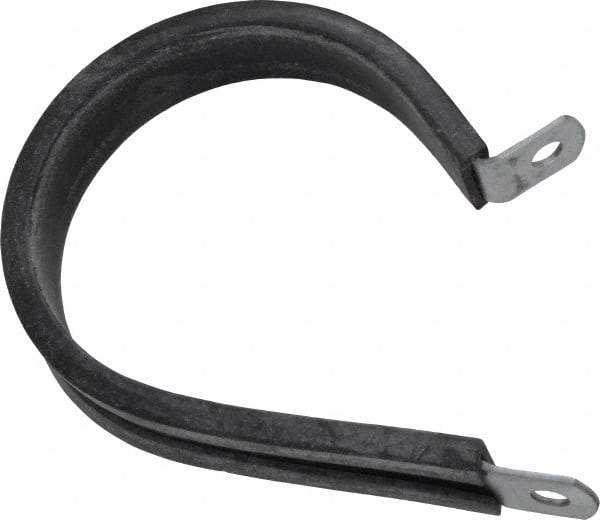 Made in USA - 2" Pipe, 2" Rod, Cushion Clamp - Gray & Black, Galvanized Steel & EPDM Cushion - Exact Tool & Supply