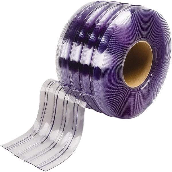 TMI, LLC - Clear Ribbed Bulk Strip Roll Dock Curtain Strips - 8" Wide x 150' Long x 1/4" Thick, Vinyl - Exact Tool & Supply