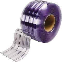 TMI, LLC - Clear Ribbed Bulk Strip Roll Dock Curtain Strips - 8" Wide x 150' Long x 1/4" Thick, Vinyl - Exact Tool & Supply