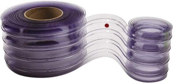 TMI, LLC - Clear Ribbed Rip-A-Strip Roll Dock Curtain Strips - 12" Wide x 10' Long x 0.31" Thick, Vinyl - Exact Tool & Supply