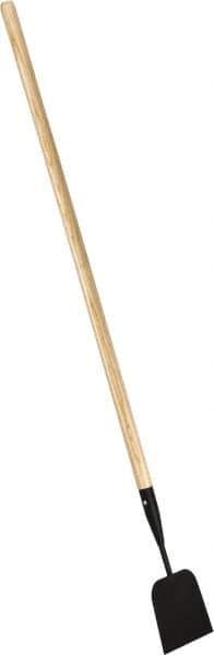 PRO-SOURCE - 7 Inch Wide Blade x 4 Inch High Blade Sidewalk and Ice Scraper - 48 Inch Long Wood, Straight Handle - Exact Tool & Supply