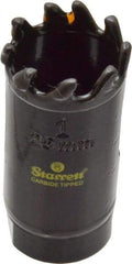 Starrett - 1" Diam, 1-5/8" Cutting Depth, Hole Saw - Carbide-Tipped Saw, Toothed Edge - Exact Tool & Supply