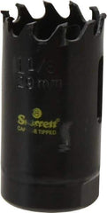 Starrett - 1-1/8" Diam, 1-5/8" Cutting Depth, Hole Saw - Carbide-Tipped Saw, Toothed Edge - Exact Tool & Supply