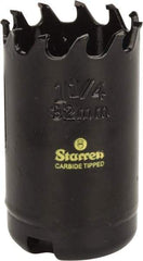 Starrett - 1-1/4" Diam, 1-5/8" Cutting Depth, Hole Saw - Carbide-Tipped Saw, Toothed Edge - Exact Tool & Supply