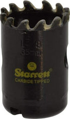 Starrett - 1-3/8" Diam, 1-5/8" Cutting Depth, Hole Saw - Carbide-Tipped Saw, Toothed Edge - Exact Tool & Supply