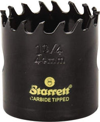 Starrett - 1-3/4" Diam, 1-5/8" Cutting Depth, Hole Saw - Carbide-Tipped Saw, Toothed Edge - Exact Tool & Supply
