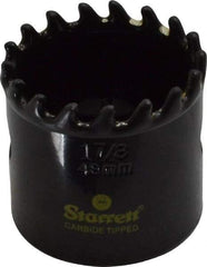 Starrett - 1-7/8" Diam, 1-5/8" Cutting Depth, Hole Saw - Carbide-Tipped Saw, Toothed Edge - Exact Tool & Supply