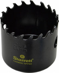Starrett - 2-1/8" Diam, 1-5/8" Cutting Depth, Hole Saw - Carbide-Tipped Saw, Toothed Edge - Exact Tool & Supply