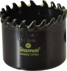 Starrett - 2-1/4" Diam, 1-5/8" Cutting Depth, Hole Saw - Carbide-Tipped Saw, Toothed Edge - Exact Tool & Supply