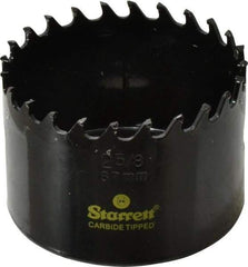 Starrett - 2-5/8" Diam, 1-5/8" Cutting Depth, Hole Saw - Carbide-Tipped Saw, Toothed Edge - Exact Tool & Supply