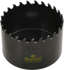 Starrett - 2-3/4" Diam, 1-5/8" Cutting Depth, Hole Saw - Carbide-Tipped Saw, Toothed Edge - Exact Tool & Supply