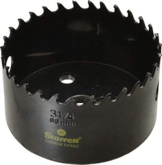 Starrett - 3-1/4" Diam, 1-5/8" Cutting Depth, Hole Saw - Carbide-Tipped Saw, Toothed Edge - Exact Tool & Supply