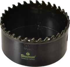 Starrett - 3-1/2" Diam, 1-5/8" Cutting Depth, Hole Saw - Carbide-Tipped Saw, Toothed Edge - Exact Tool & Supply