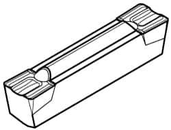 Kennametal - 312I08G GMN Grade KC5010, 7.94mm Cutting Width Carbide Grooving Insert - 6.2mm Max Depth of Cut, Neutral, 0.4mm Corner Radius, TiAlN Finish - Exact Tool & Supply