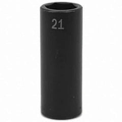 SK - Impact Socket - 1/2"DR 21MM DEEP IMPACT SOCKET - Exact Tool & Supply