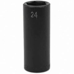 SK - Impact Socket - 1/2"DR 24MM DEEP IMPACT SOCKET - Exact Tool & Supply