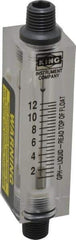 King - 1/4" FNPT Port Block Style, Inline Flowmeter - 100 Max psi, 12 GPH, Acrylic - Exact Tool & Supply