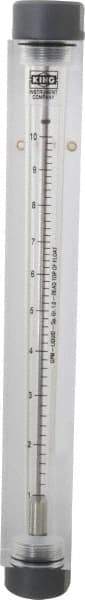 King - 3/4" FNPT Port Block Style, Inline Flowmeter - 100 Max psi, 10 GPM, Acrylic - Exact Tool & Supply