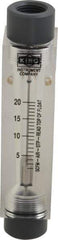 King - 1/2" FNPT Port Block Style, Inline Flowmeter - 125 Max psi, 20 SCFM, Acrylic - Exact Tool & Supply