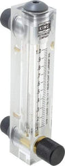 King - 1/2" M Port Block Style Panel Mount Flowmeter - 100 Max psi, 1 GPM, Acrylic - Exact Tool & Supply