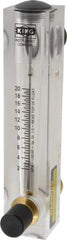 King - 1" M Port Block Style Panel Mount Flowmeter - 100 Max psi, 20 GPM, Acrylic - Exact Tool & Supply