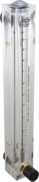 King - 1/2" F Port Block Style Panel Mount Flowmeter - 100 Max psi, 10 GPM, Acrylic - Exact Tool & Supply
