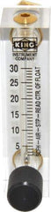 King - 1/4" F Port Block Style, Panel Mount Flowmeter - 125 Max psi, 30 SCFH, Acrylic - Exact Tool & Supply