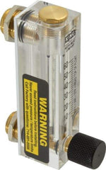 King - 1/4" F Port Block Style, Panel Mount Flowmeter - 125 Max psi, 60 SCFH, Acrylic - Exact Tool & Supply
