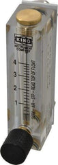King - 1/4" F Port Block Style, Panel Mount Flowmeter - 125 Max psi, 4 SCFM, Acrylic - Exact Tool & Supply