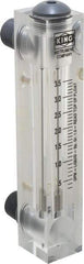 King - 1/2" M Port Block Style Panel Mount Flowmeter - 100 Max psi, 5 GPM, Acrylic - Exact Tool & Supply