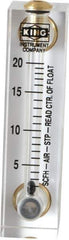 King - 1/4" FNPT Port Block Style, Panel Mount Flowmeter - 125 Max psi, 20 SCFH, Acrylic - Exact Tool & Supply