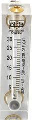 King - 1/4" FNPT Port Block Style, Panel Mount Flowmeter - 125 Max psi, 30 SCFH, Acrylic - Exact Tool & Supply