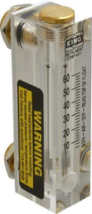 King - 1/4" FNPT Port Block Style, Panel Mount Flowmeter - 125 Max psi, 60 SCFH, Acrylic - Exact Tool & Supply