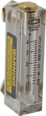 King - 1/4" FNPT Port Block Style, Panel Mount Flowmeter - 125 Max psi, 4 SCFM, Acrylic - Exact Tool & Supply