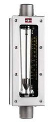 King - 1" FNPT Port Glass Tube/Stainless Case Flowmeter - 200 Max psi, 1.5 GPM, 6 SCFM, 304 Stainless Steel - Exact Tool & Supply