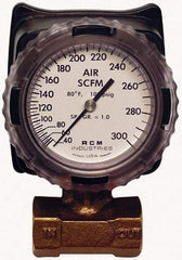 Made in USA - 1" NPT Port RCM Industries Flo-Gage Flowmeter - 180 Max psi, Bronze - Exact Tool & Supply